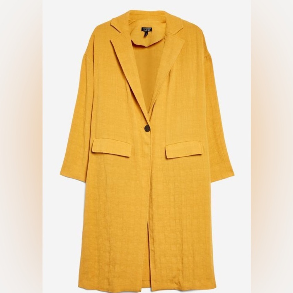 Topshop Mustard Duster in US 6